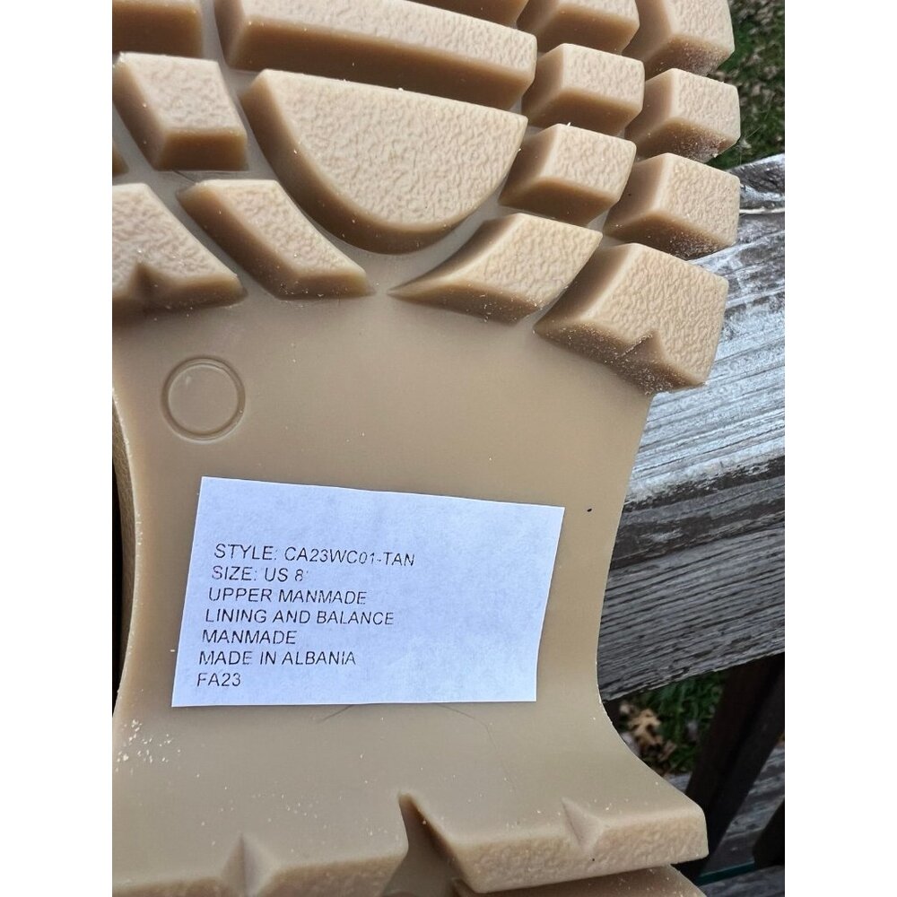 New CALIA by Carrie Underwood Kendra Vegan Leather Chunky Clogs | Tan Size 8 - Picture 5 of 6
